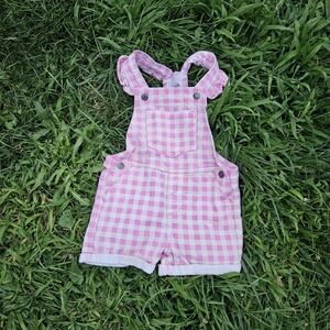 Pink Plaid Coveralls 2T